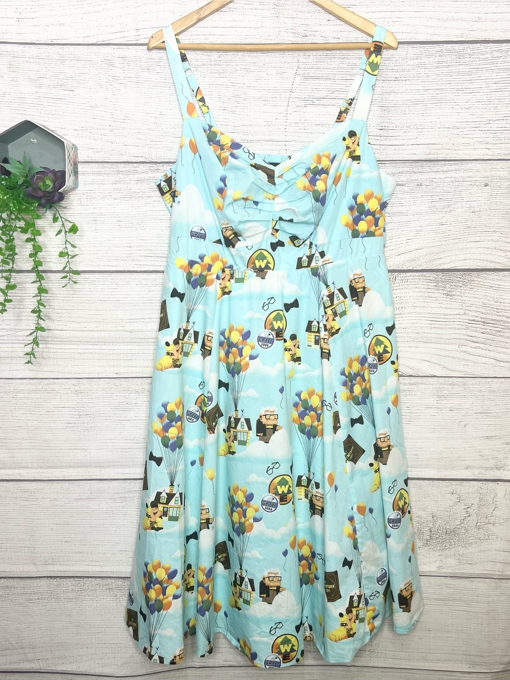 Torrid Disney Pixar UP Light Blue Balloon Print Sleeveless A-Line Dress Size 2X
